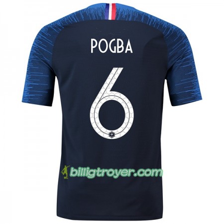 Billige Fotballdrakter Frankrike Pogba 6 VM 2018 Hjemmedraktsett